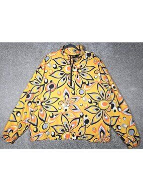 Loudmouth Golf Quarter Zip Windbreaker Bold Shagadelic Yellow Floral Men's XL
